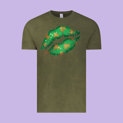 St. Patricks Day Green Lips Vintage Tee Designed By Bettercallsaul