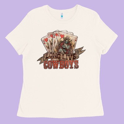 Long Live Cowboys Cards Ladies Tee Designed By Nancycooperartshop