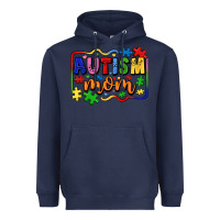Navy autism mom Heavyweight Hoodie - LillyAllenDesigns
