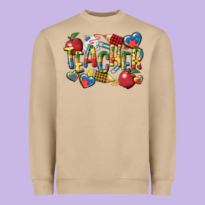 Autism Teacher Heavyweight Sweatshirt Designed By Cowgirlartshop