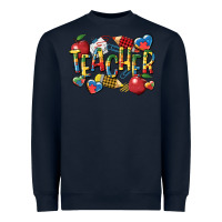 Navy autism teacher Heavyweight Sweatshirt - CowGirlArtShop