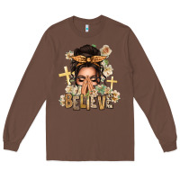 Chestnut believe praying caucasian messy bun Long Sleeve Tee - texasbilliewilder