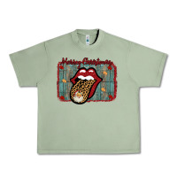 Oil Green Merry Christmas Lips Santa Urban Heavy Tee - Bettercallsaul