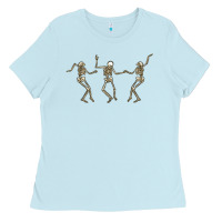 Baby Blue dancing skeletons Ladies Tee - MaliasSmallBusiness