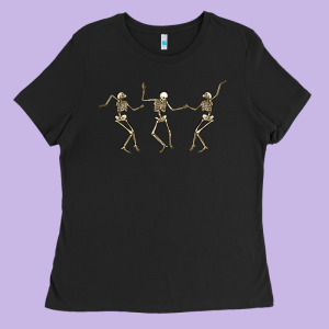 Dancing Skeletons Ladies Tee Designed By Maliassmallbusiness