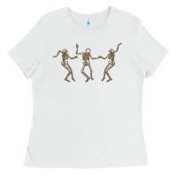 White dancing skeletons Ladies Tee - MaliasSmallBusiness