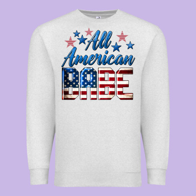 All American Babe Premium Sweatshirt Designed By Lillyallendesigns