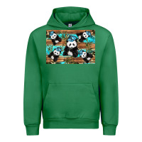 Emerald Camouflage Baby Panda Urban Hoodie - Artiststas