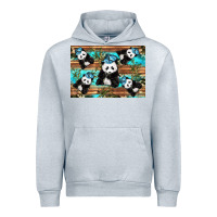 Heather Grey Camouflage Baby Panda Urban Hoodie - Artiststas