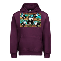 Mauve Wine Camouflage Baby Panda Urban Hoodie - Artiststas