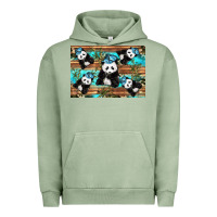 Pigment Oil Green Camouflage Baby Panda Urban Hoodie - Artiststas