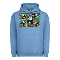 Pigment Pebble Blue Camouflage Baby Panda Urban Hoodie - Artiststas