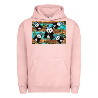 Pigment Salmon Camouflage Baby Panda Urban Hoodie - Artiststas