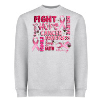 Heather Grey cancer awareness fight believe hope survive Heavyweight Sweatshirt - CowGirlArtShop