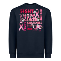 Navy cancer awareness fight believe hope survive Heavyweight Sweatshirt - CowGirlArtShop