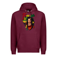 Burgundy Free-ish since 1865 black woman Premium Hoodie - FaDigitalArtStudio