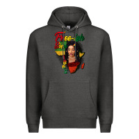 Charcoal Heather Free-ish since 1865 black woman Premium Hoodie - FaDigitalArtStudio