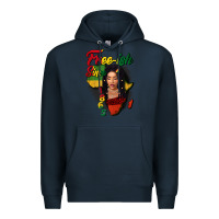 Navy Free-ish since 1865 black woman Premium Hoodie - FaDigitalArtStudio