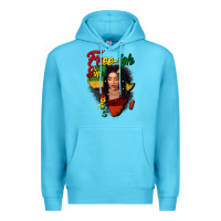 Ocean Blue Free-ish since 1865 black woman Premium Hoodie - FaDigitalArtStudio