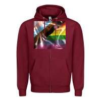 Burgundy Pride flag Zipper Hoodie - FaDigitalArtStudio