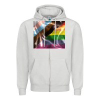 Dove Grey Pride flag Zipper Hoodie - FaDigitalArtStudio