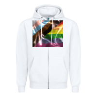 White Pride flag Zipper Hoodie - FaDigitalArtStudio