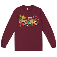 Burgundy gingerbread truck Long Sleeve Tee - texasbilliewilder
