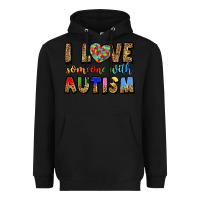 Black i love someone with autism Heavyweight Hoodie - LillyAllenDesigns