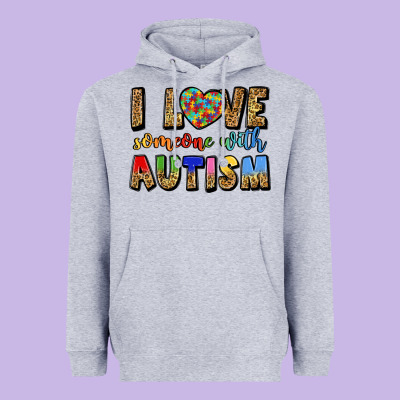 I Love Someone With Autism Heavyweight Hoodie Designed By Lillyallendesigns