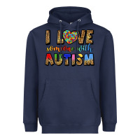 Navy i love someone with autism Heavyweight Hoodie - LillyAllenDesigns