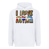 White i love someone with autism Heavyweight Hoodie - LillyAllenDesigns