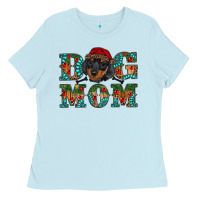 Baby Blue christmas dog mom dachshund Ladies Tee - RanaPortraitStore