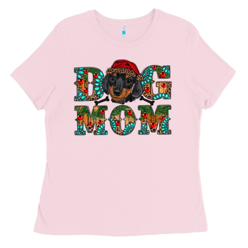 Christmas Dog Mom Dachshund Ladies Tee by RanaPortraitStore | Teevron