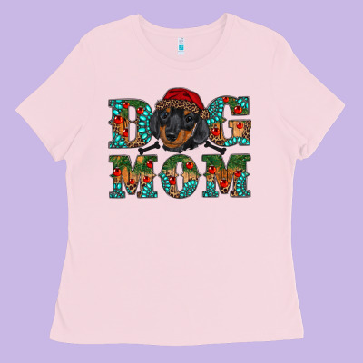 Christmas Dog Mom Dachshund Ladies Tee Designed By Ranaportraitstore