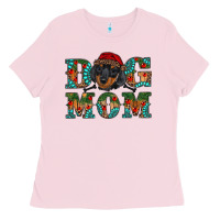 Bubblegum Pink christmas dog mom dachshund Ladies Tee - RanaPortraitStore