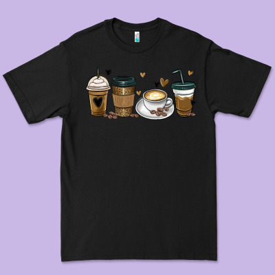 Coffee Latte Coffee Cups Premium Tee Designed By Maliassmallbusiness