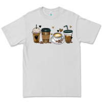 Dove Grey coffee latte coffee cups Premium Tee - MaliasSmallBusiness