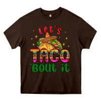 Chocolate Brown let s taco bout it Heavy Core Tee - MaliasSmallBusiness