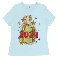 Baby Blue sparkly champagne Ladies Tee - MaliasSmallBusiness