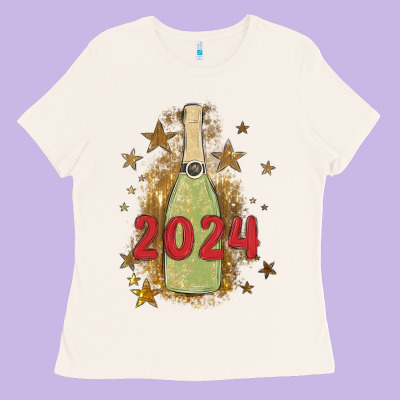 Sparkly Champagne Ladies Tee Designed By Maliassmallbusiness