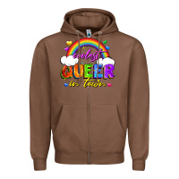 Chestnut Coolest queer in town Zipper Hoodie - FaDigitalArtStudio