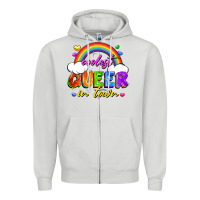 Dove Grey Coolest queer in town Zipper Hoodie - FaDigitalArtStudio