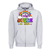 Heather Grey Coolest queer in town Zipper Hoodie - FaDigitalArtStudio