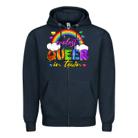Navy Coolest queer in town Zipper Hoodie - FaDigitalArtStudio