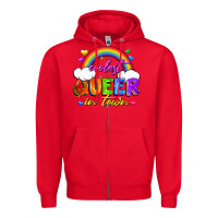 Red Coolest queer in town Zipper Hoodie - FaDigitalArtStudio