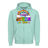 Seafoam Coolest queer in town Zipper Hoodie - FaDigitalArtStudio