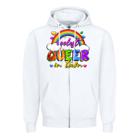 White Coolest queer in town Zipper Hoodie - FaDigitalArtStudio