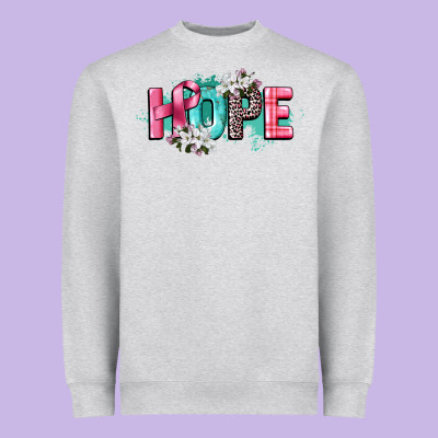 Hope Cancer Awareness Heavyweight Sweatshirt Designed By Cowgirlartshop