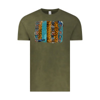Vintage Olive Aztec Leopard Glitter Brushstrokes Vintage Tee - Bettercallsaul
