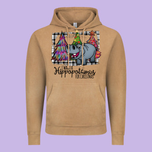 I Want Hippopotamus For Christmas Vintage Hoodie Designed By Bettercallsaul